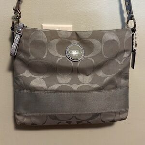 Coach | F17435 Light Blue Grey Crossbody Bag - Classic Cs - Canvas & Leather